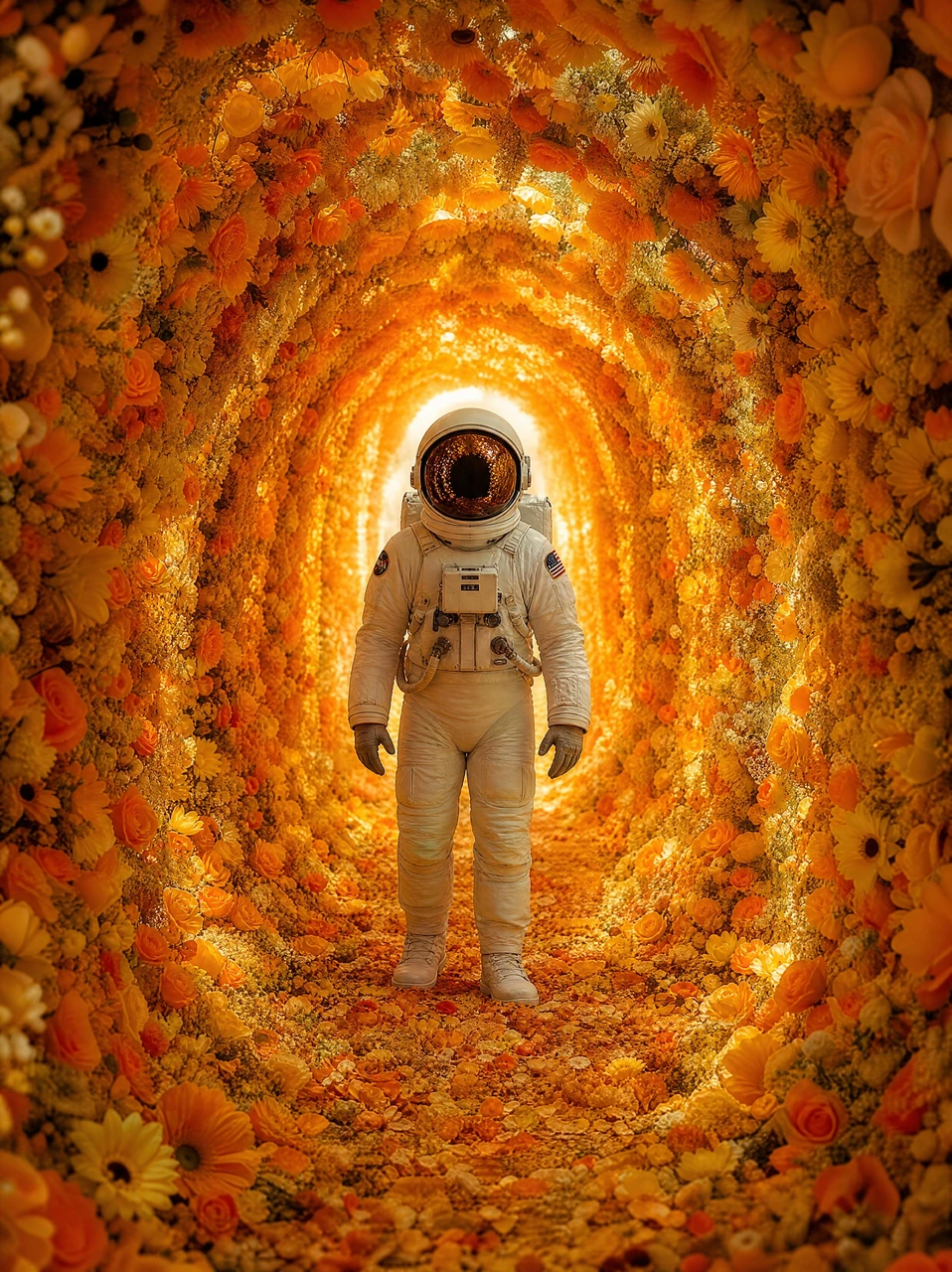 Astronaut in Floral Cave